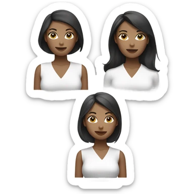 Black white asian ladies sticker