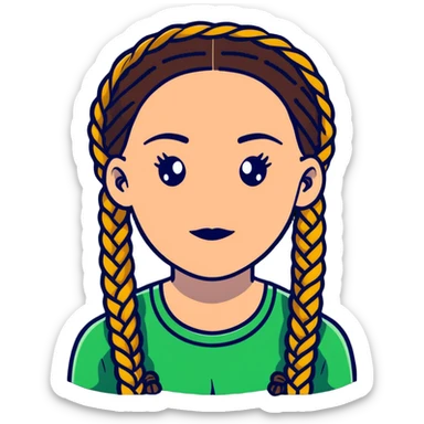 mujer con trenzas estilo hip hop sticker