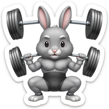  weightlifting rabbit sticker