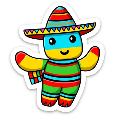 mexican pinata decoration sticker