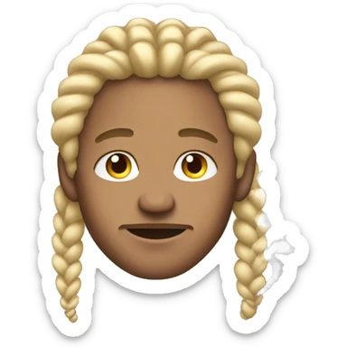 lightskin guy with blonde braids blowing smoke  sticker