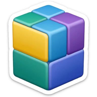 Bandera color azul amarillo morado y verde, seccionada en 4 sticker