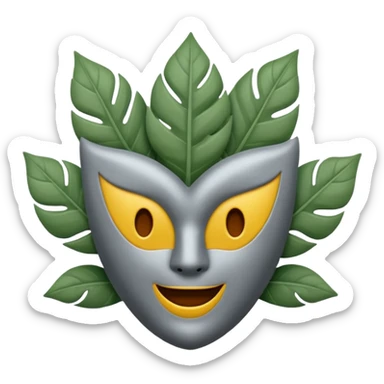 emoji de un trébol gris de 4 hojas sin cara ni cosas raras 🍀 como ese pero de 5 hojas y gris  sticker