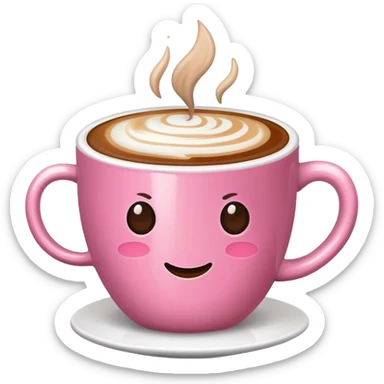 A pink cappuccino mug sticker
