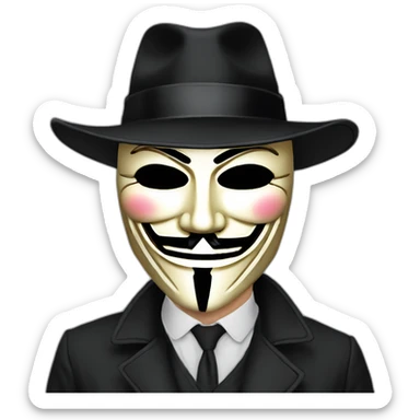 V for vendetta, guy faux mask sticker
