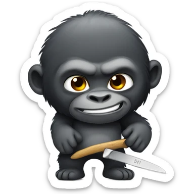 gorilla with a knife sticker