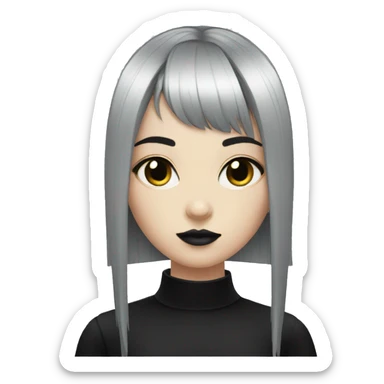Goth girl with v bangs  sticker