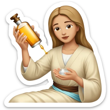 woman pours perfume on Jesus' feet sticker