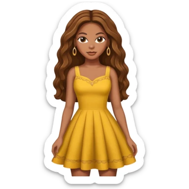 Beyonce with brown long hair sticker