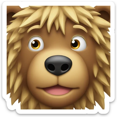 Brown bear with spiky blond hair sticker