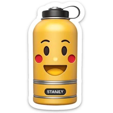 Emoji termo marca o tipo stanley minimalista sin caras sticker