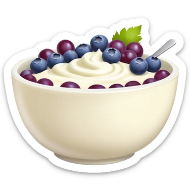 yoghurt bowl with grapes and blueberries sticker