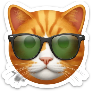 Orange cat with sunglasses sticker