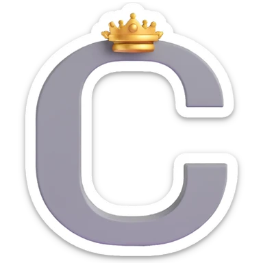 Gray letter C with an angelic golden halo above it, representing Grace/Gracie/graycee sticker