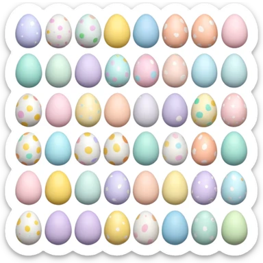 Pastel colored Easter eggs sticker