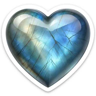 Labradorite crystal heart sticker
