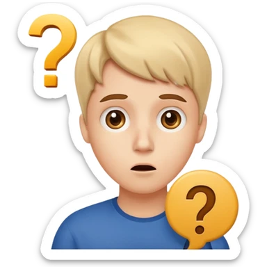 question mark face sticker