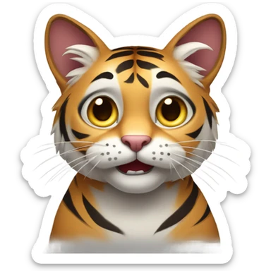 tiger cat in shock sticker