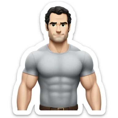 Henry Cavill showcasing his strong build and natural details sticker