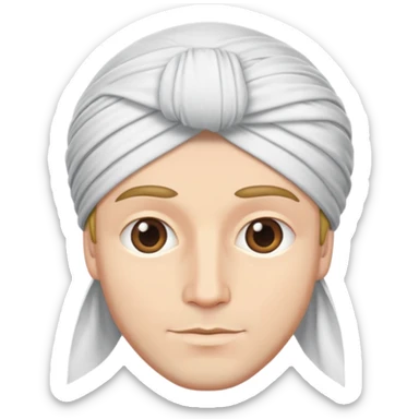 white man wearing a turban sticker