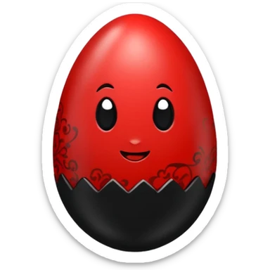 easter egg red and black sticker