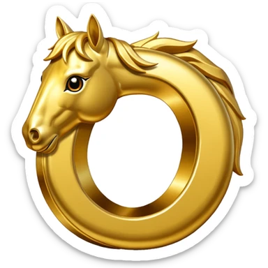 golden horse shoe sticker