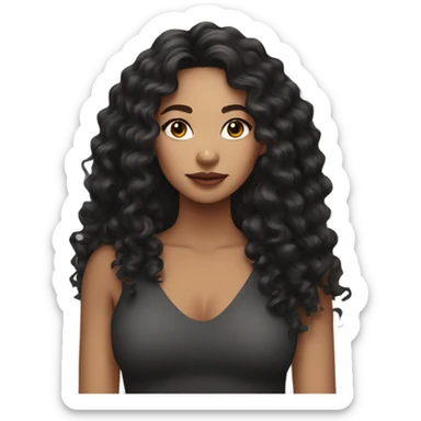 lightskin woman with long black curls sticker