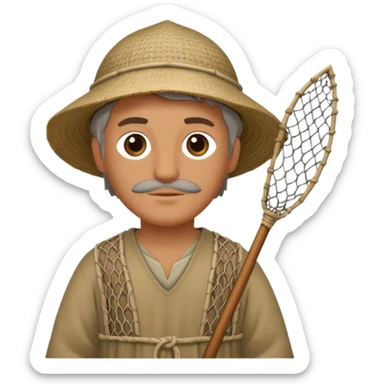 fisher with net in Medieval Villagers sticker