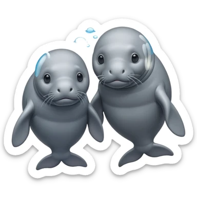 two manatees not togheter sticker