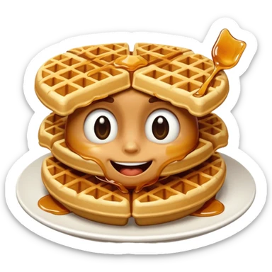Wojak with waffles sticker