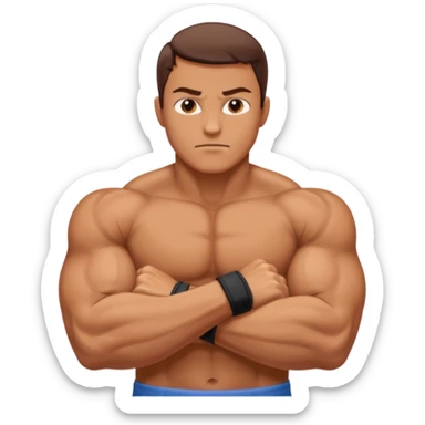 Left and Right fist from the top Perspektive with the Arms crossed over at the wrists  sticker