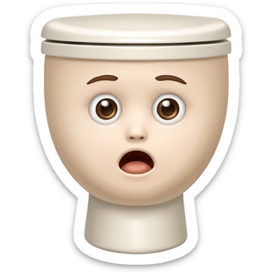 toilet with a head coming out of it  sticker