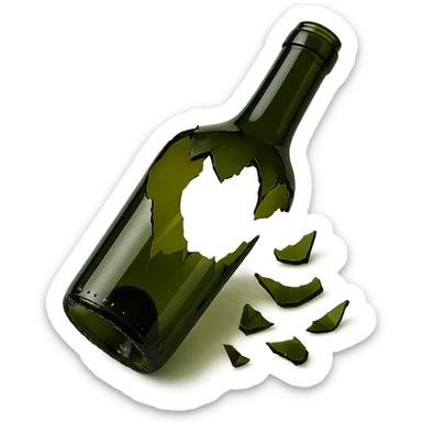 broken wine bottle, variation 4 sticker