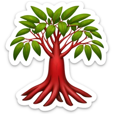 cut red mangrove and cut roots sticker