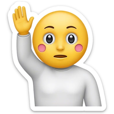 Concern emoji with one arm in the air sticker