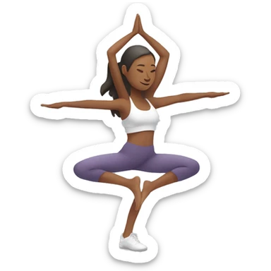 Mujer haciendo yoga en un parque  sticker