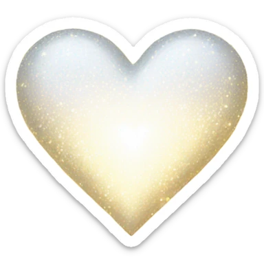 White heart sparkles  sticker