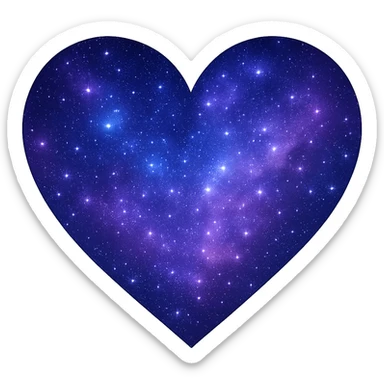 heart with a galaxy starfield sticker