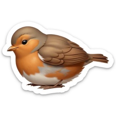 Meme-Worthy Cute Sleeping Robin Portrait Emoji, Head resting peacefully with a contented smile, showcasing a delicate, softly feathered body and eyes gently closed in serene slumber, Simplified yet adorably endearing features, highly detailed, glowing with a soft, drowsy light, high shine, relaxed and utterly lovable, stylized with an air of playful laziness, soft glowing outline, capturing the essence of a sleeping robin that feels destined to become the next viral icon of adorable rest! sticker