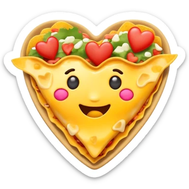 Happy nachos with heart eyes sticker