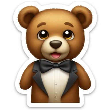 Teddy bear with bow tie  sticker