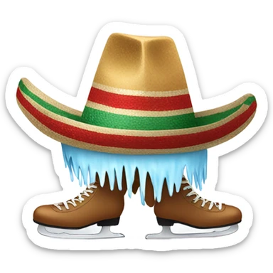 Ice skating Mexican hat sticker