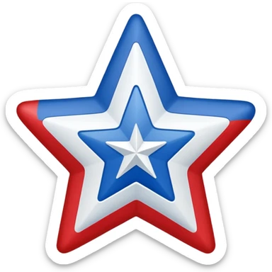 Red, White, and Blue star sticker