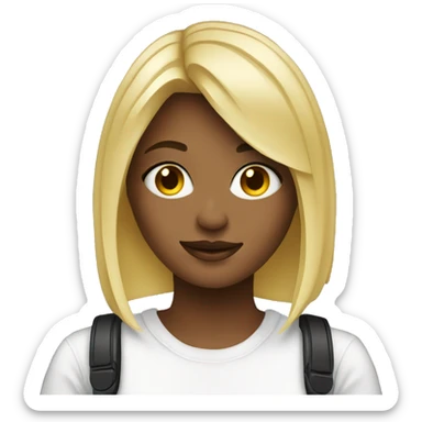 blonde girl dj sticker