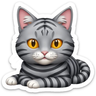 Grey cat on holiday sticker