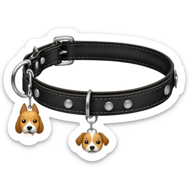 Leash – black collar with leash hanging sticker