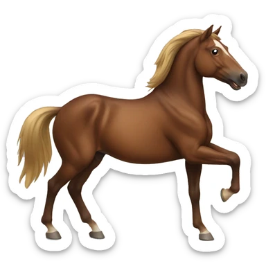 Brown horse rearing sticker