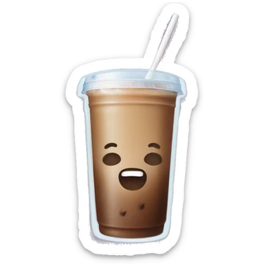 Iced coffee with no whipped cream flat lid with straw  sticker