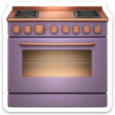 Realistic lavender and copper glass top stove oven. sticker