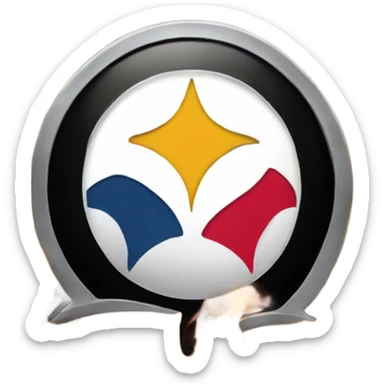 Steelers logo on fire sticker